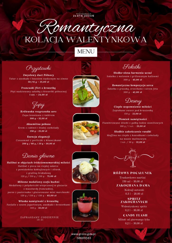 Menu na Walentynki 2026 na Kaszubach